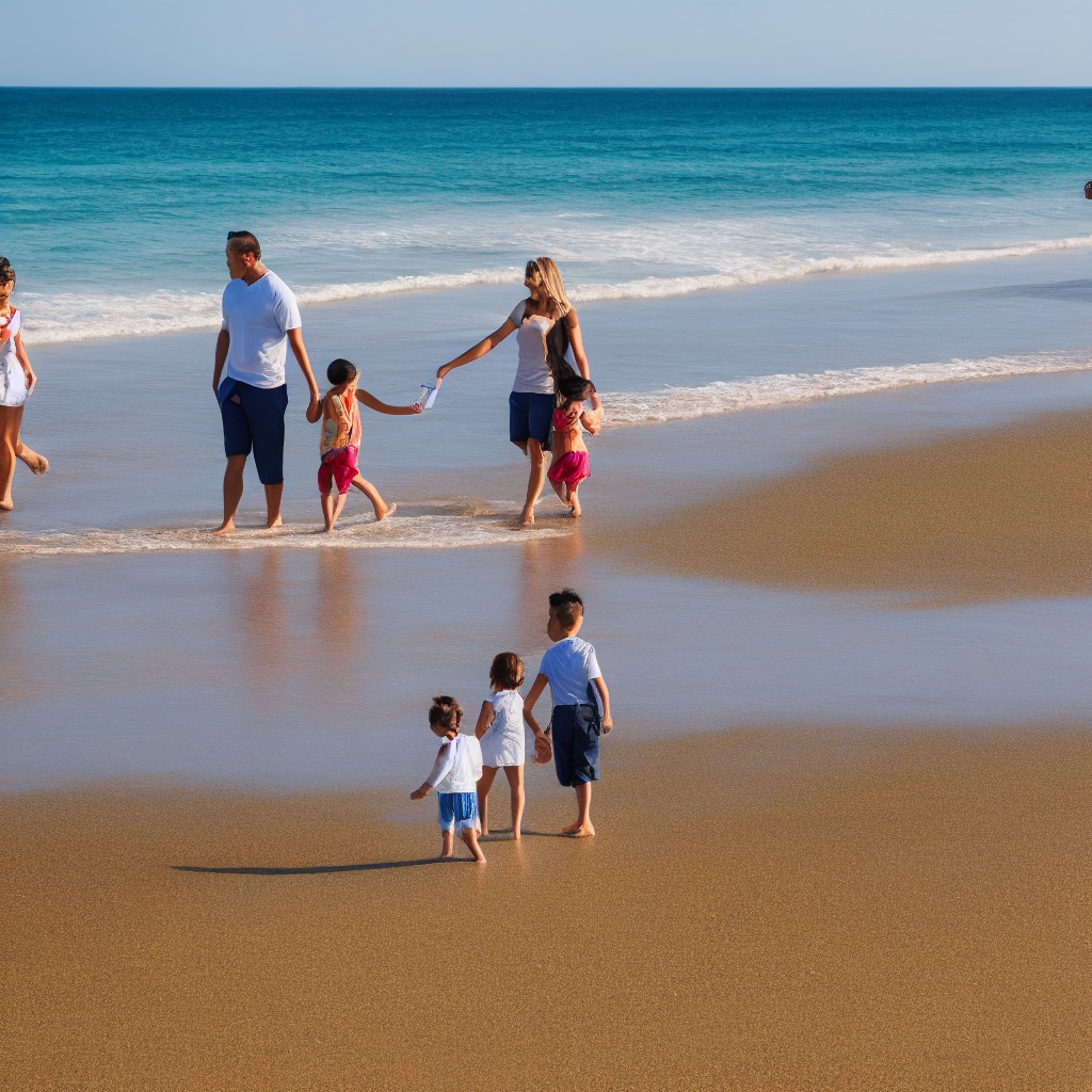 Family at the beach